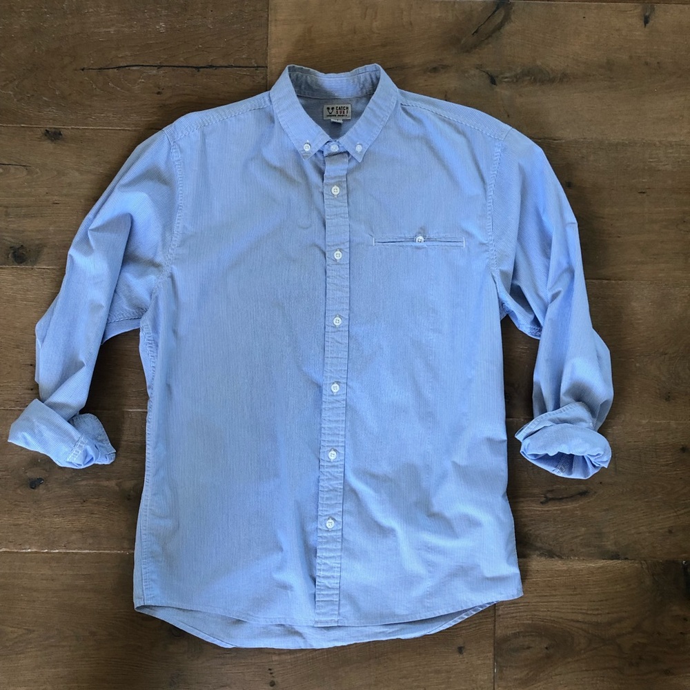 Catch Surf Striped Woven Button Down Shirt
